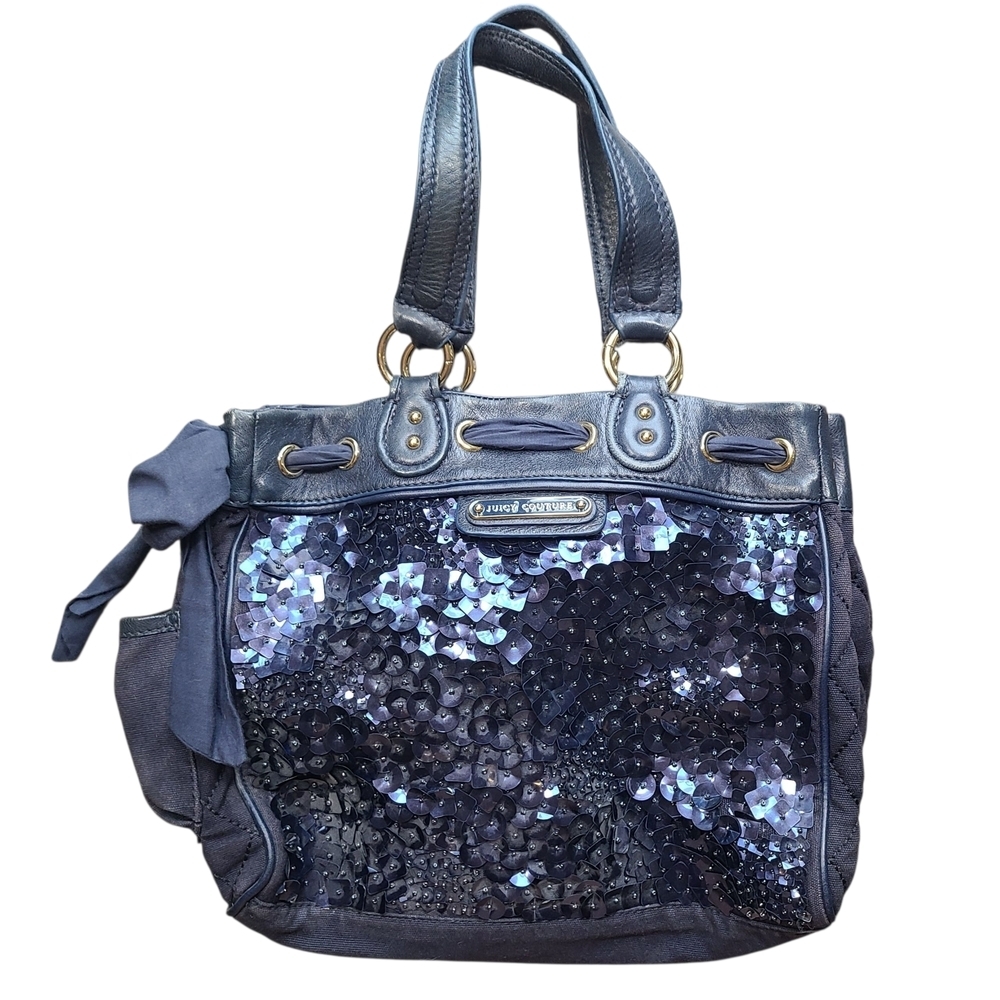 Juicy Couture Daydreamer Navy Sequin Shoulder Bag Y2K Vintage Rare